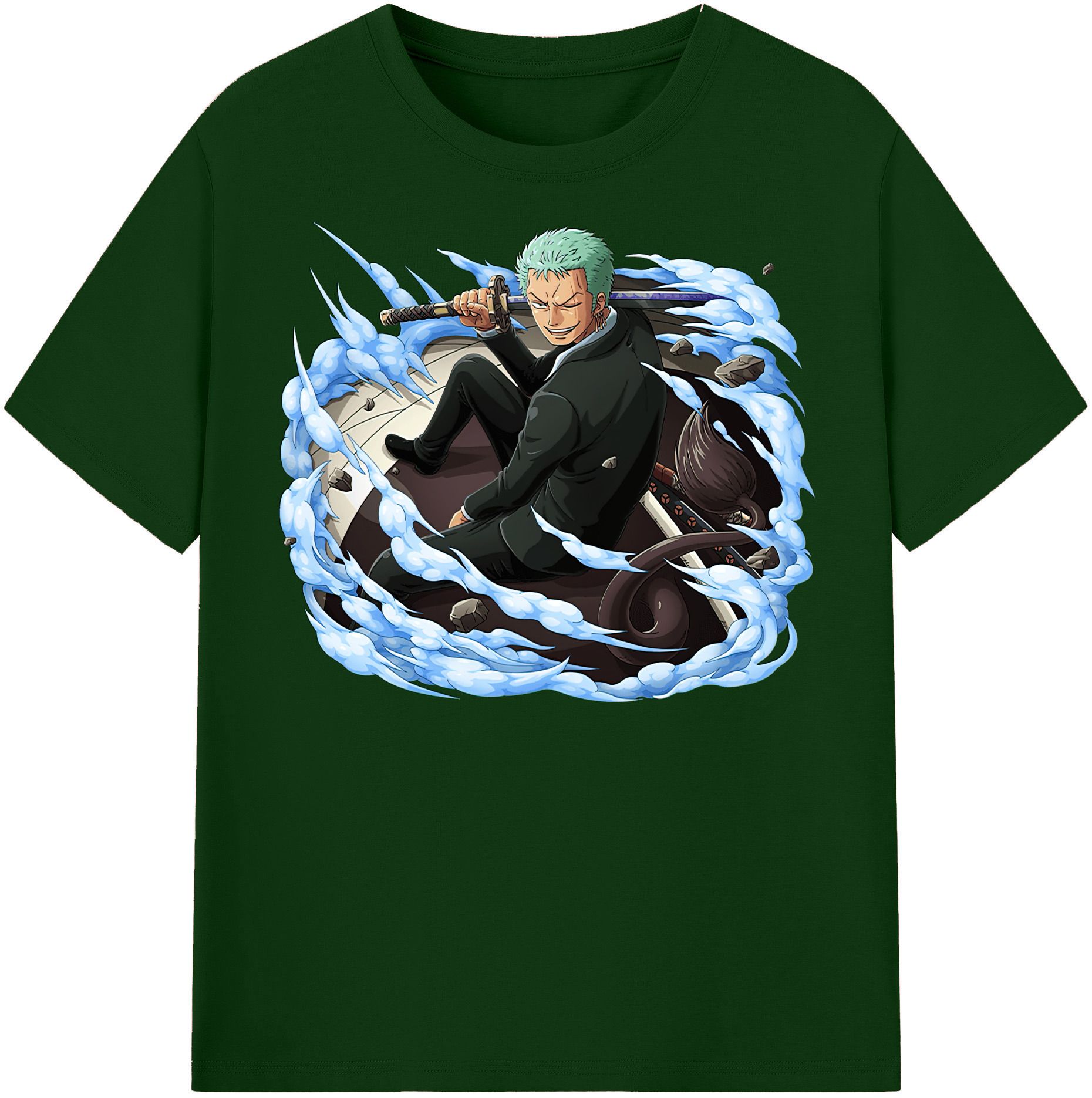 ワンピース ロロノア・ゾロ ONE PIECE Roronoa Zoro 綿100％半袖Tシャツ（フロントプリント）